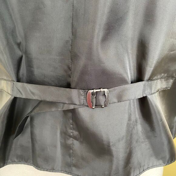 Caliborne XXL button front stripe vest w/adjustable back strap black - Picture 4 of 8